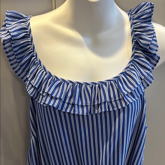 MICHAEL KORS Women's Mini Railroad Maxi Dress - Twilight Blue LG - Picture 6 of 9